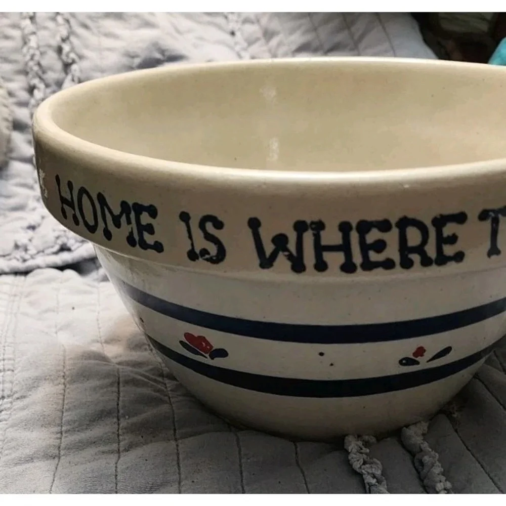 Vtg Robinson Ransbottom Pottery Ohio Bowl Home Where Heart Granny Cottage Core